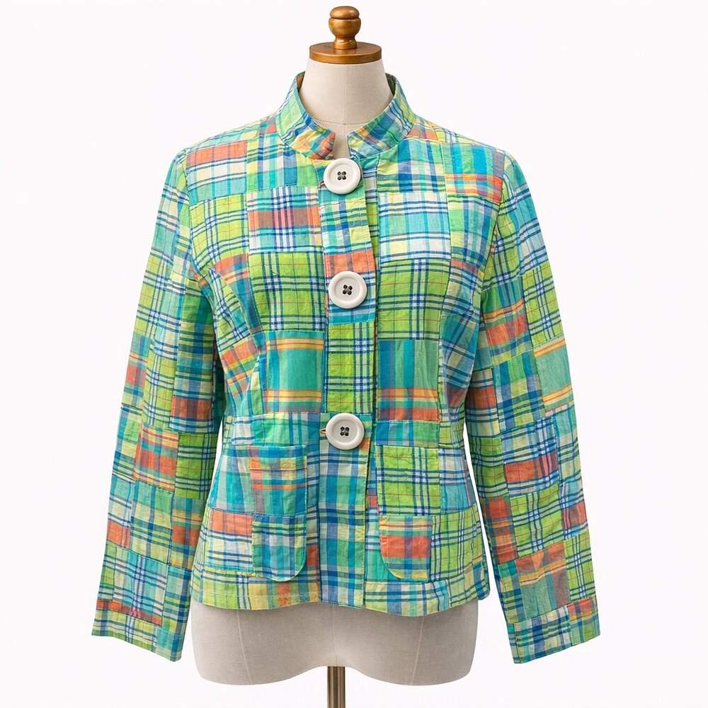 Madison Hill Petite Plaid Summer Blazer- 10P NWT